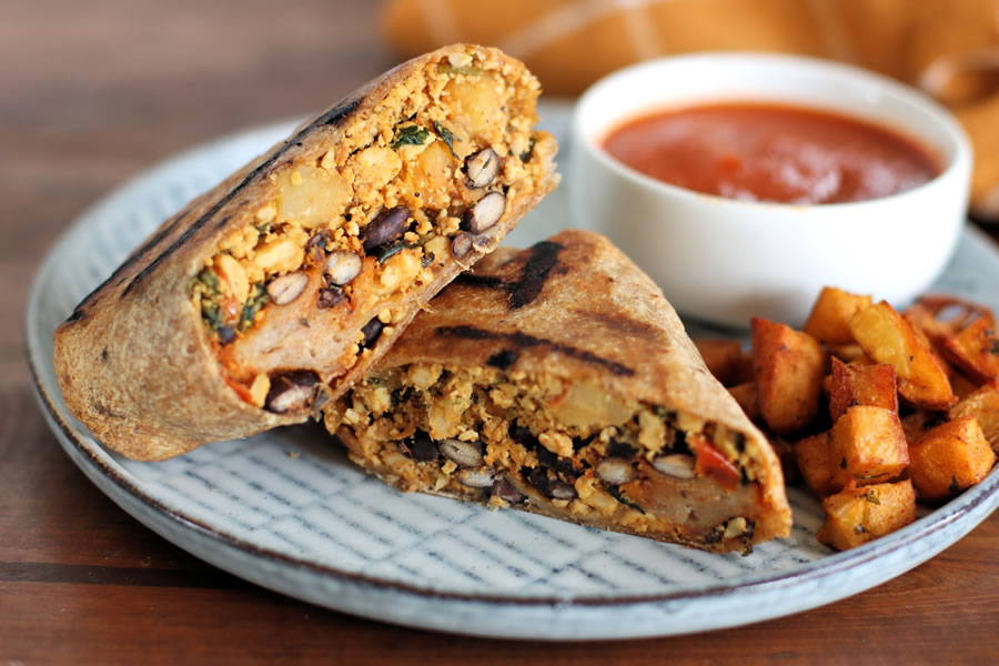 Frühstücks-Burrito mit Homefries von Veestro