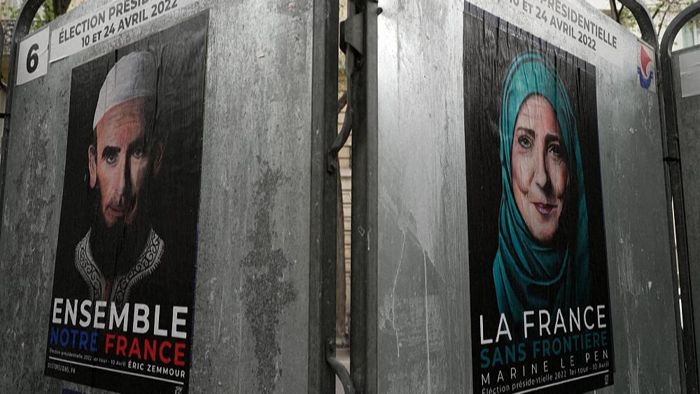 Die französische Streetart-Künstlerin Jaëraymie remixt Plakate für die Präsidentschaftskampagne