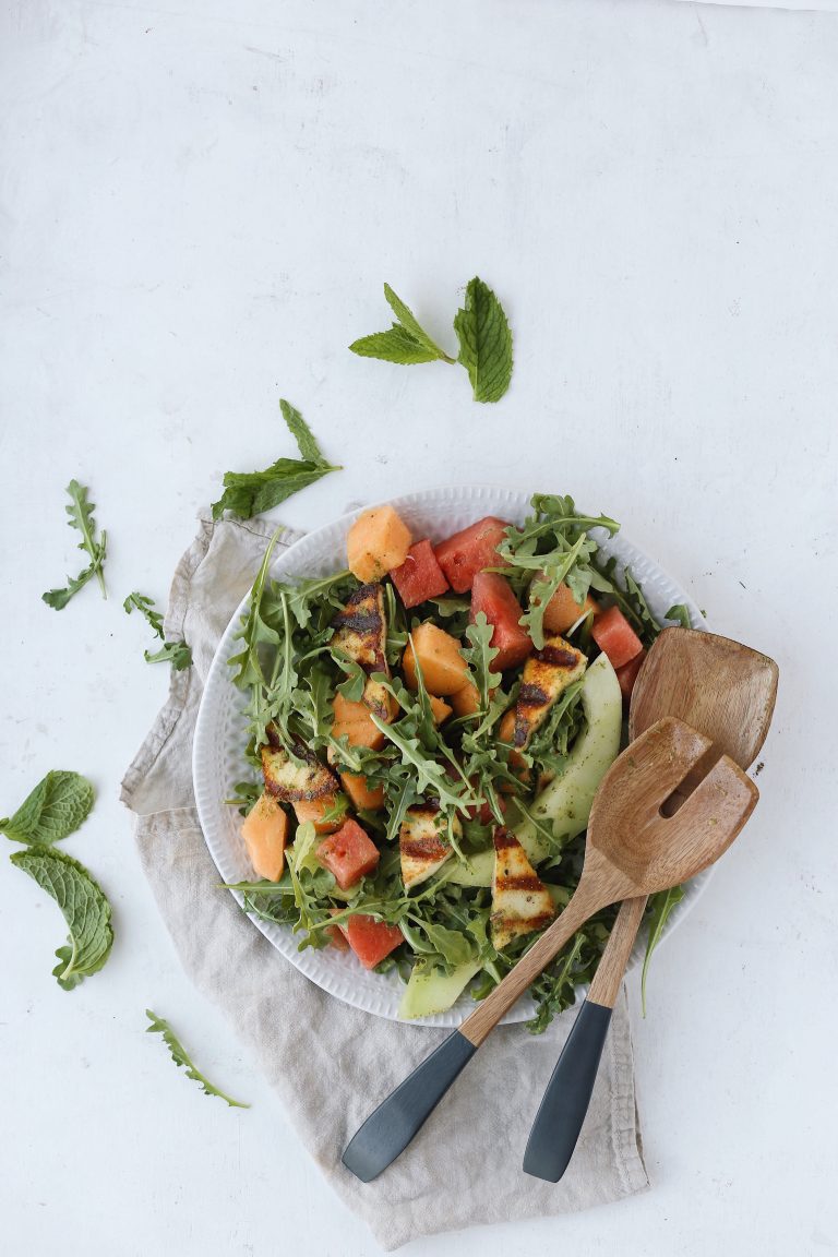 Gegrillter Paneer- und Wassermelonensalat – einfache Sommersalate