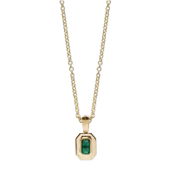 Azlee Petite Emerald Staircase Necklace