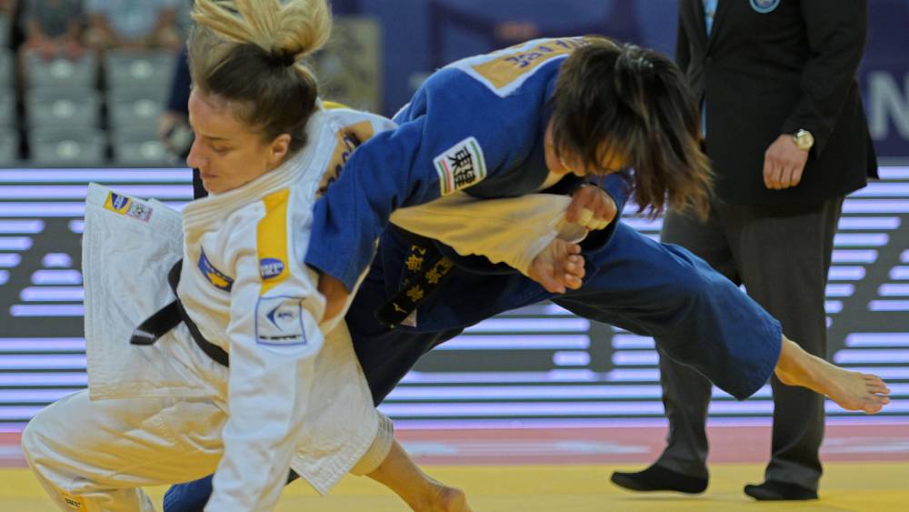 Uta Abe gewinnt beim Judo Grand Prix in Zagreb gegen ihre Olympiasiegerin