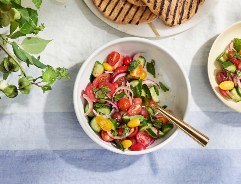 Tomaten-Gurken-Minz-Salat