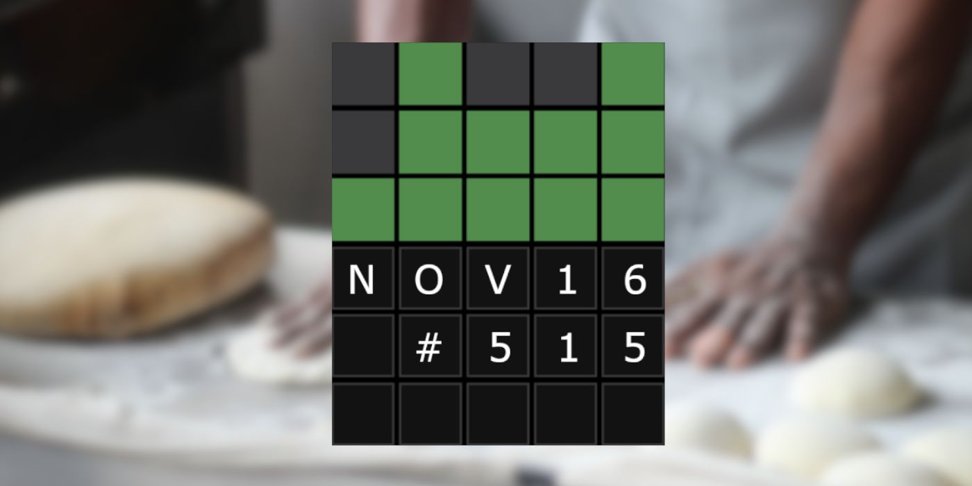 16. November Wordle Grid mit einem Bäcker im Hintergrund