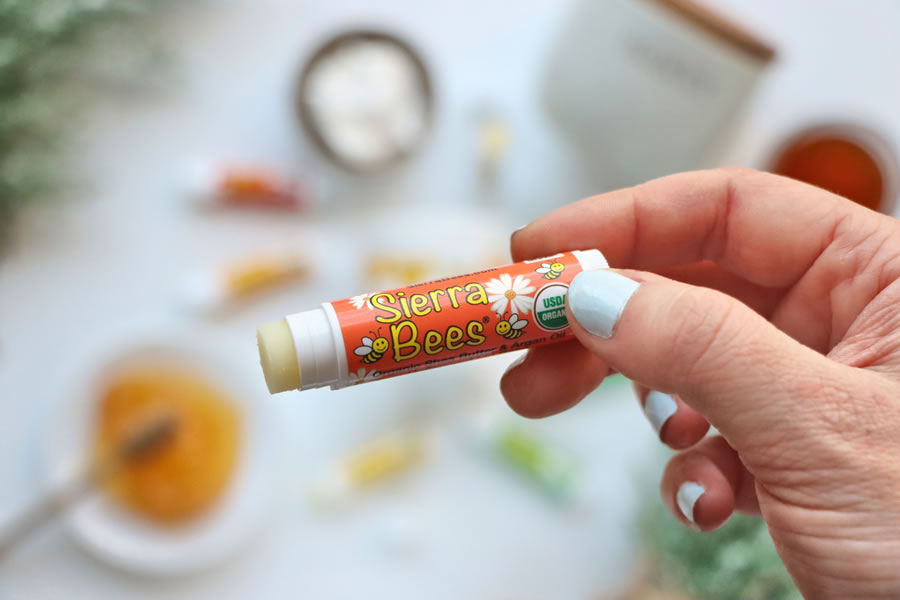 all natural Sierra Bees Lip Balm made with organic ingredients honey beeswax vitamin e