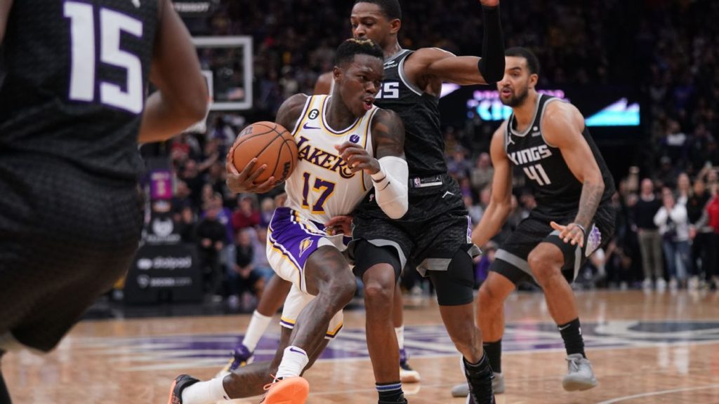 Kings hitzig, als ein später Foul-Call im Unentschieden-Spiel die Lakers zum Sieg treibt