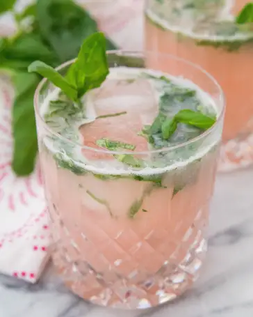 rhubarb basil cocktail