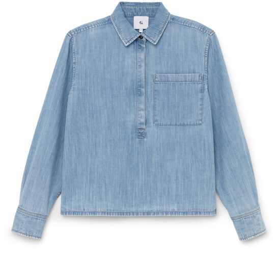 G. LABEL BY GOOP Paloma Pop-Over-Chambray-Hemd